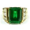 Image 1 : 18K YELLOW GOLD 4.00CT EMERALD & DIAMOND RING