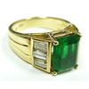 Image 2 : 18K YELLOW GOLD 4.00CT EMERALD & DIAMOND RING
