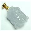 Image 1 : ICY WHITE JADE BUDDHA PENDANT w GOLD & DIAMOND