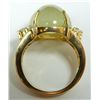 Image 4 : 14K YG ICY JADE CABOCHON & DIAMOND RING