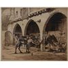 Image 1 : EPHRAIM MOSHE LILIEN ETCHING OF STABLE SCENE