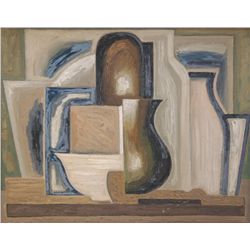 SERGE CHARCHOUNE OIL ON CANVAS OF ABSTRACT SCENE