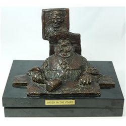 RUBEN GOLDBERG 'ORDER IN THE COURT' BRONZE