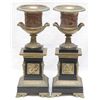 Image 1 : Pr OF 19th C BRONZE & MARBLE GREEK REVIVAL URNS