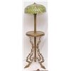 Image 1 : A BRASS & ONYX FLOOR LAMP w SLAG GLASS SHADE