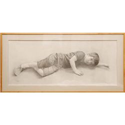 DANIEL QUINTERO CHARCOAL ON PAPER OF BOY