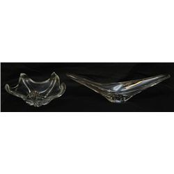 2 DAUM NANCY FRENCH CRYSTAL CENTER BOWLS