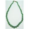 Image 1 : CHINESE JADEITE BEADED NECKLACE w 14K YG CLASP