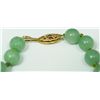 Image 4 : CHINESE JADEITE BEADED NECKLACE w 14K YG CLASP