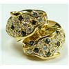 Image 1 : 18K YELLOW GOLD DIAMOND & SAPPHIRE PANTHERS RING