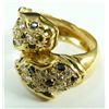 Image 3 : 18K YELLOW GOLD DIAMOND & SAPPHIRE PANTHERS RING