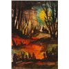 Image 1 : WERNER DREWES WATERCOLOR ON PAPER OF FOREST SCENE