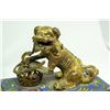 Image 7 : CHAMPLEVE BRONZE CENSOR WITH FOO DOG FINIAL