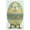 Image 1 : RUSSIAN SILVER ENAMELED EGG BOX w STAND