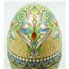Image 2 : RUSSIAN SILVER ENAMELED EGG BOX w STAND