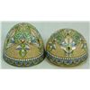 Image 4 : RUSSIAN SILVER ENAMELED EGG BOX w STAND