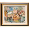 Image 2 : WILLIAM MEYEROWITZ OIL ON MASONITE OF HARBOR SCENE