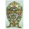 Image 1 : RUSSIAN SILVER ENAMELED EGG WITH STAND