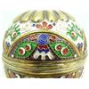 Image 3 : RUSSIAN SILVER ENAMELED EGG WITH STAND