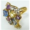 Image 3 : 18K YG GEMSTONE TUTTI FRUTTI DIAMOND RING