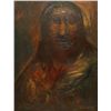 Image 1 : J PROBST 'SELF PORTRAIT w LONG HAIR' OIL ON BOARD