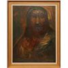 Image 2 : J PROBST 'SELF PORTRAIT w LONG HAIR' OIL ON BOARD
