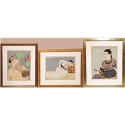 3 PAUL JACOULET ORIGINAL WOODBLOCK PRINTS