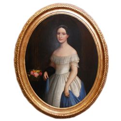 OIL PAINTING ON MASONITE PORTRAIT OF YOUNG GIRL