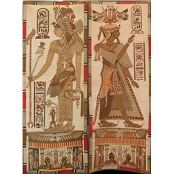 Pr ART DECO EGYPTIAN REVIVAL PORTIERE TAPESTRIES