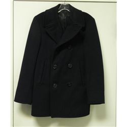U.S. NAVY ALL WOOL PEA COAT W/ANCHOR BUTTONS-SIZE 26