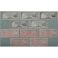 10 Pcs of Phillipine WWII Japan Currency + Emergency 10