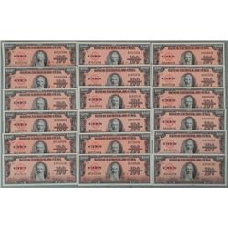 18 Crisp UNC Cuba 100 Pesos 1959 Bills Currency