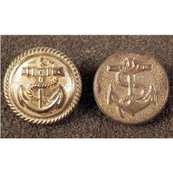 2 Spanish American War Antique Gilt Buttons