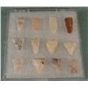 Image 1 : 12 Small Indian Bird Point Arrowheads Set in Case