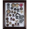 Image 1 : LARGE FRAMED COLLECTION OF U.S. MILITARIA WWII VIETNAM