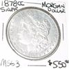 Image 1 : 1878 CC CARSON CITY MORGAN SILVER DLR RED BOOK VALUE IS $550EXTREMELY RARE 1ST YEAR MS-63 HIGH GRADE