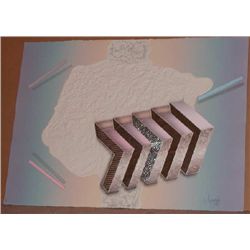 Luis Mazorra, Purple Trifocal, Etching with Collage