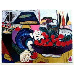 Bracha Guy, White Lilies, Signed Serigraph