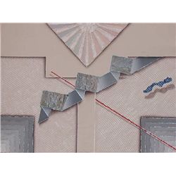 Luis Mazorra, Looking East, Etching with Collage