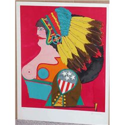 Richard Lindner,  Miss American Indian, Signed Lithograph