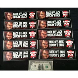 10 CHILD'S PLAY 2 BACK OFF JACK CHUCKY'S BACK PROMOTIONAL STICKERS