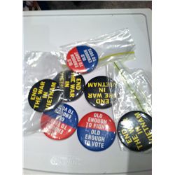 FOREST GUMP VIETNAM WAR PROTESTOR PIN COLLECTION OF 7