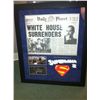 Image 1 : WHITE HOUSE SURRENDERS SCREEN USED NEWSPAPER DISPLAY FRAMED
