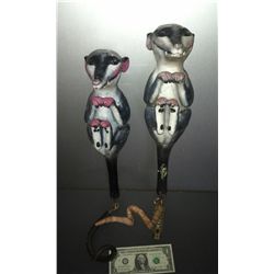 2 POSSUM HALLOWEEN HAUNT FIGURES POSSIBLY DISNEYLAND USED