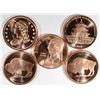 Image 1 : COPPER LOT: 8 OZ COPPER BAR, & 5 1 OZ COPPER ROUNDS