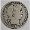 Image 1 : 1913  Barber half $ solid rim 3+ LIBERTY  scarce date  est $70-$75