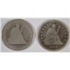 Image 1 : 1876CC AG-1878 VG/F marks obv.  Seated Liberty quarter
