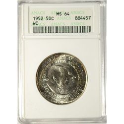 1952 Washington Carver Commem. Half Dollar ANACS MS-64
