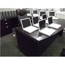 BLACK ONYX BOW FRONT U-SHAPE EXECUTIVE DESK