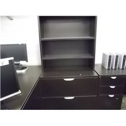 BLACK ONYX 2 DRAWER LATERAL FILE WITH HUTCH